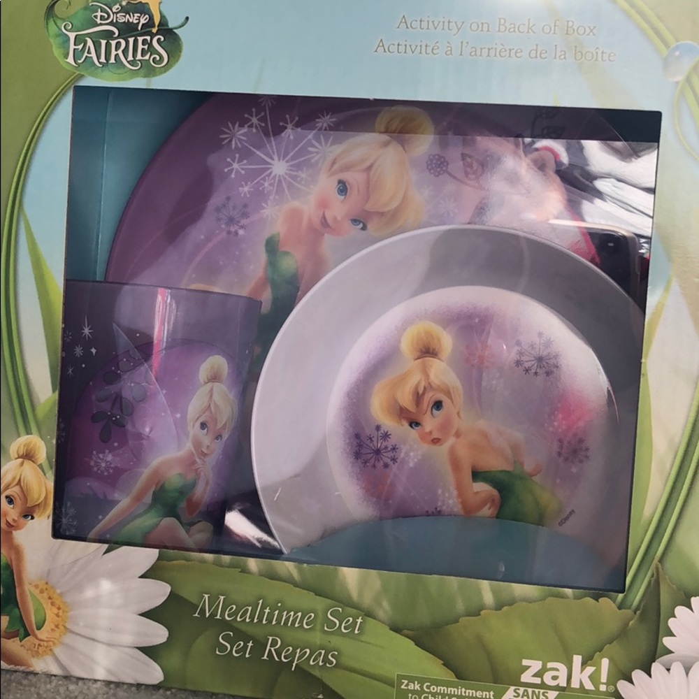 NWOT never used Disney Fairies mealtime set